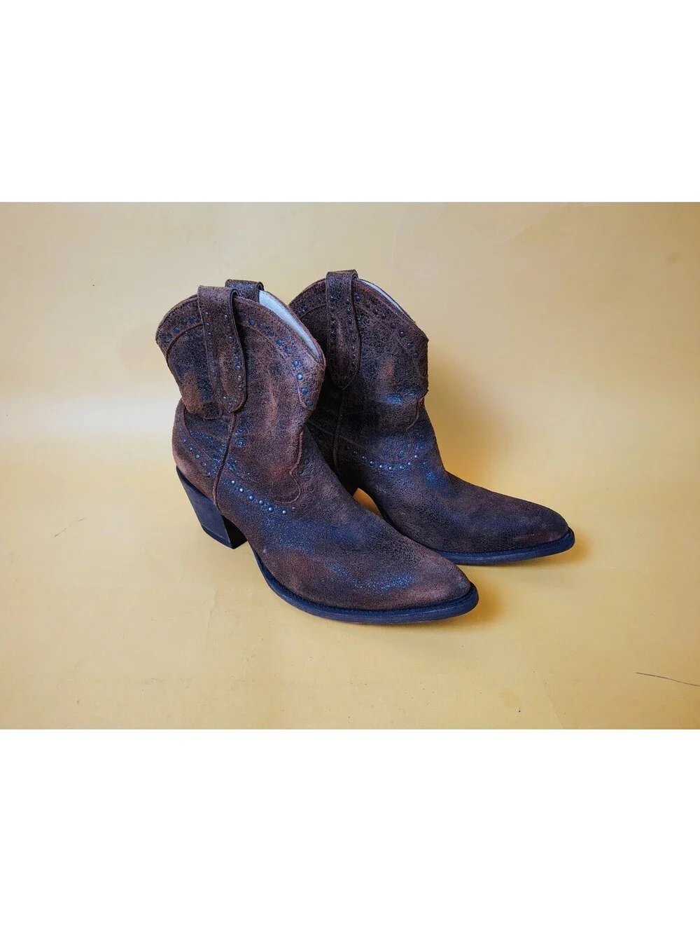 Idyllwind Brown Leather Studded Western Boots Cowboy Ankle Women's Size 11 B
